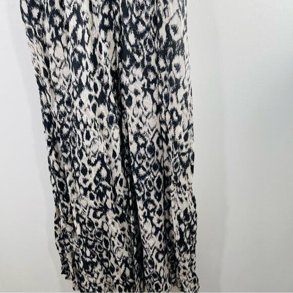 Anthropologie Black White Ikat Animal Print Strappy Mini Dress XS Oversized - Picture 5 of 16